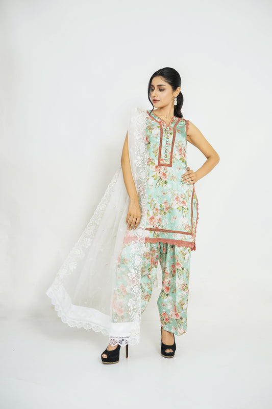 Floral Elegance- Printed Silk